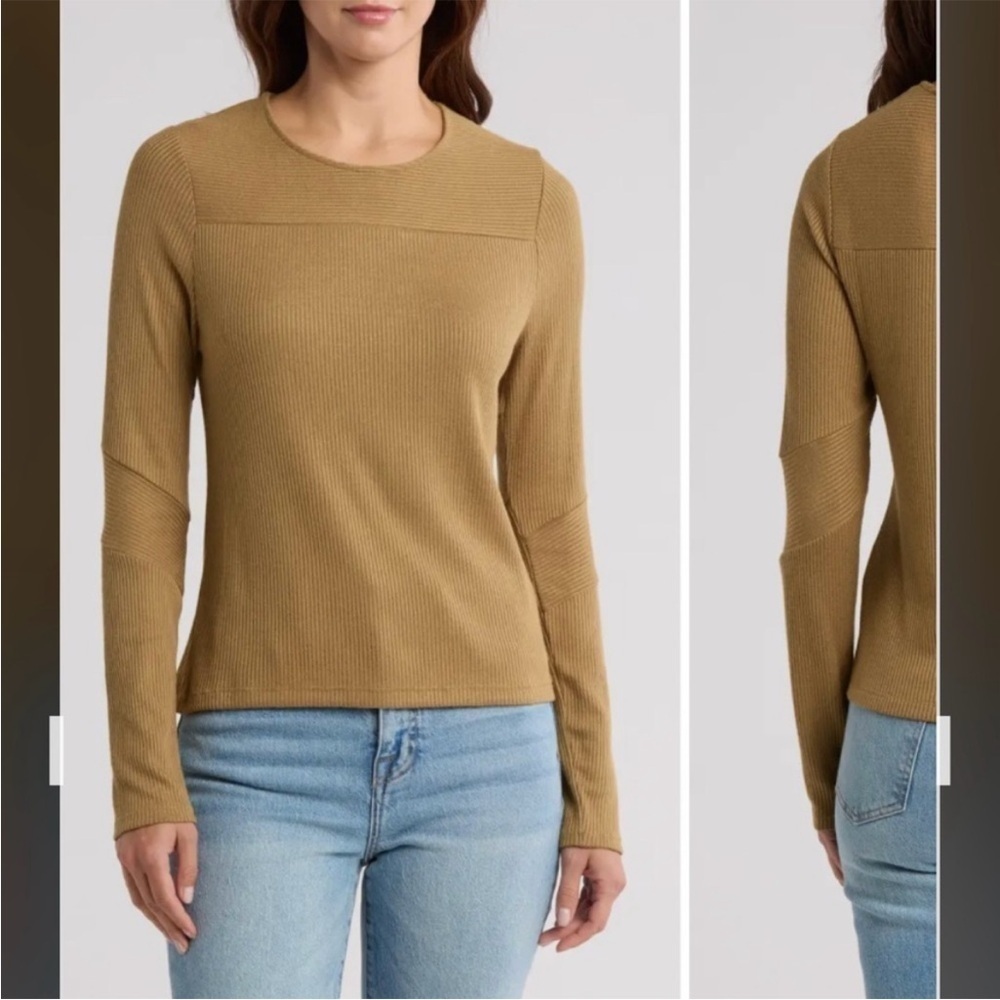 rag & bone The Knit Rib T-Shirt in Khaki - Picture 4 of 5